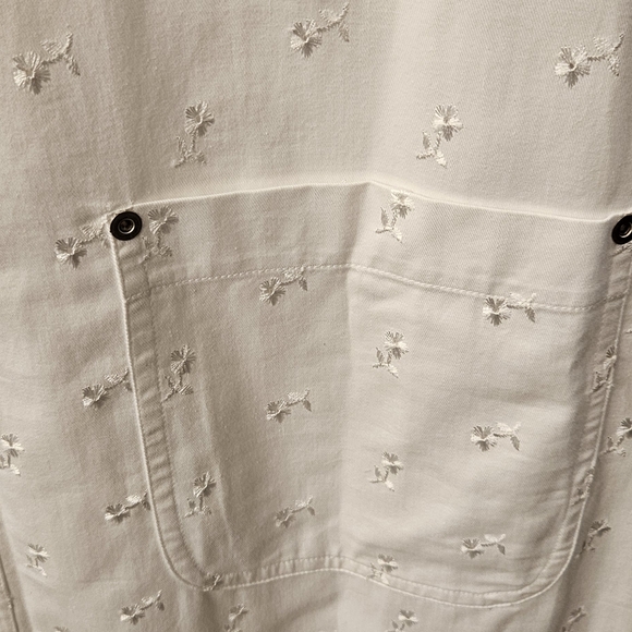 NWT - Denim & Co. White Denim Jumper w Embroidered Eyelets - Size 1X - Picture 2 of 9